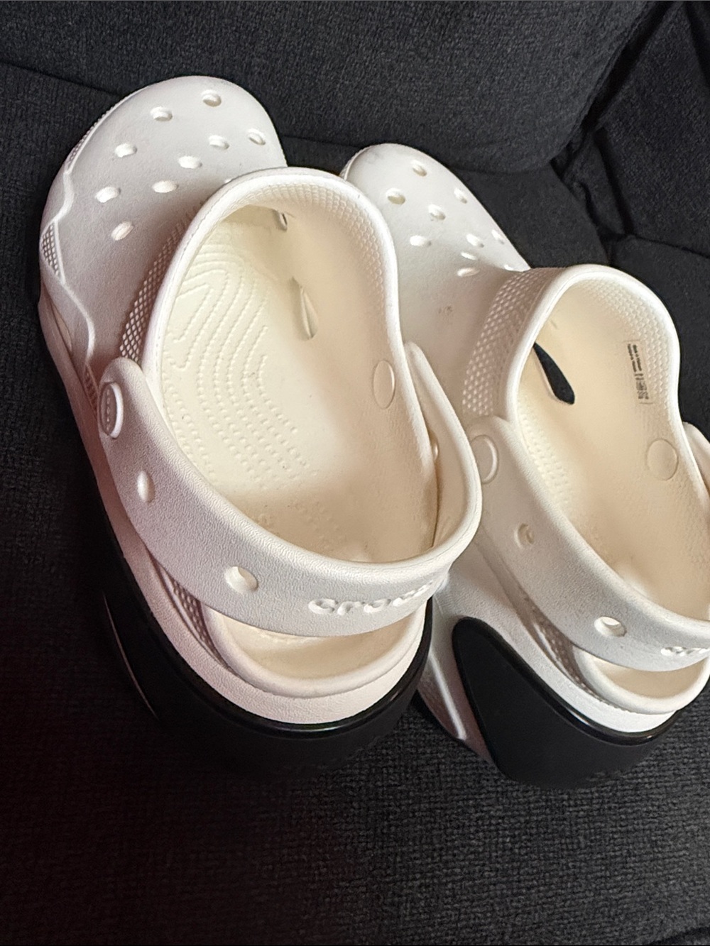 CROCS Men’s White and Black Clog Sandals